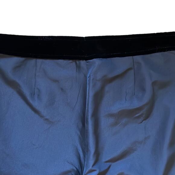 Magaschoni Silk Black Cropped Straight Leg Tailored Ankle Pants Side Zippers 6 - Picture 10 of 10